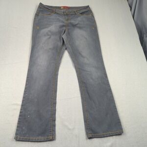 Vintage Apple Bottom Jeans Womens 18 Gray Boot Cut Faded Embroidered